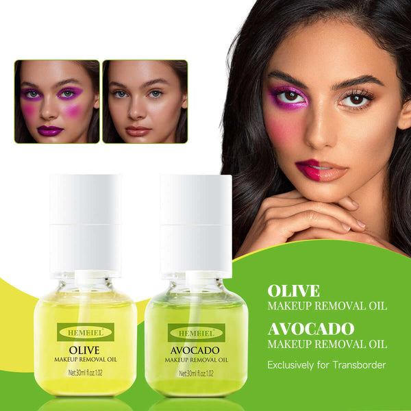 HEMEIEL Facial Makeup Remover Olive and Avocado Cleansing Oils, 30ml bottles for effective makeup removal.