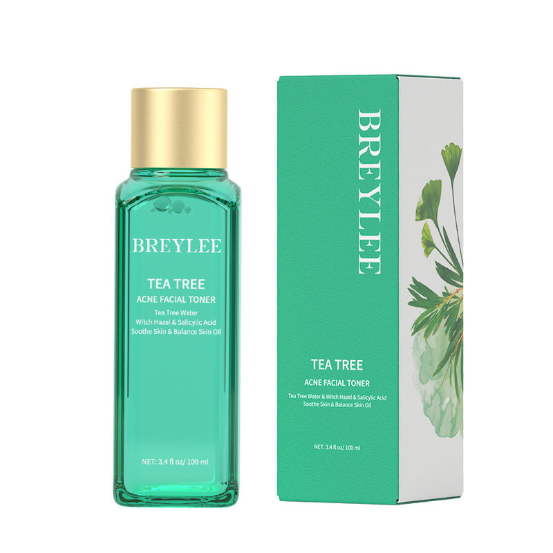 Breylee Tea Tree Acne Facial Toner 100ml with natural soothing ingredients for clear skin and oil balance.