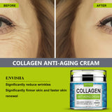 Before and after results of Envisha Collagen Anti-Aging Cream showing reduced wrinkles and firmer skin.