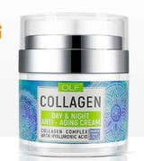 Retinol cream with collagen and hyaluronic acid for anti-aging, moisturizing skin treatment in 50g jar.