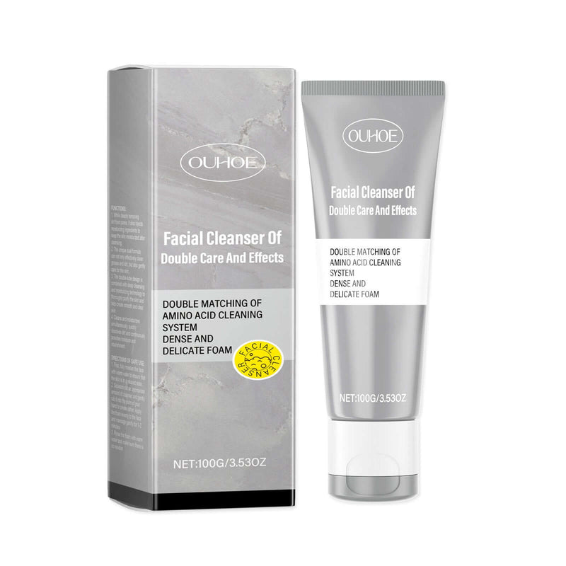 OUHOE Double Cleansing Moisturizing Facial Cleanser, 100g, gentle formula for deep cleaning and hydration.