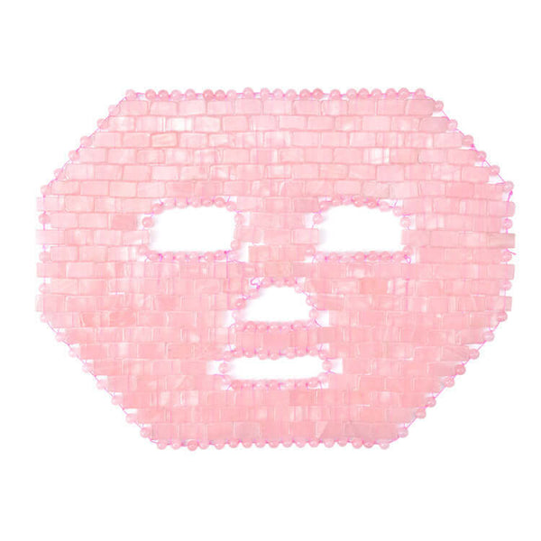 Jade face mask for facial massage treatment with unique jade sheet and bead design, ideal for skincare.