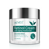 Retinol cream moisturizer for all skin types, enriched with organic ingredients like green tea and jojoba oil.