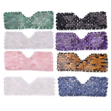 Various colored jade eye masks for facial lift, featuring pink, green, black, and purple, showcasing their unique designs.