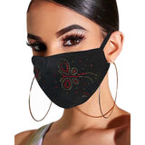 Black rhinestone jewelry mask for women, featuring colorful embellishments, perfect for spring and summer fashion.