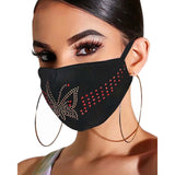 Multicolor rhinestone butterfly jewelry mask for women, stylish cotton face covering for spring and summer.