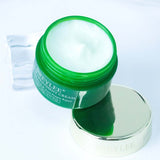 Tea tree acne cream in green jar, designed for acne removal and skin repair. Ideal for acne-prone skin.