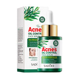 Tea Tree Hydrating Acne Control Oil in a glass bottle, promoting oil control for acne-prone skin. Contains 30ml.